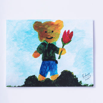 Say It With Gratitude - 1 Pack of 8 Cards: Bear With Flower